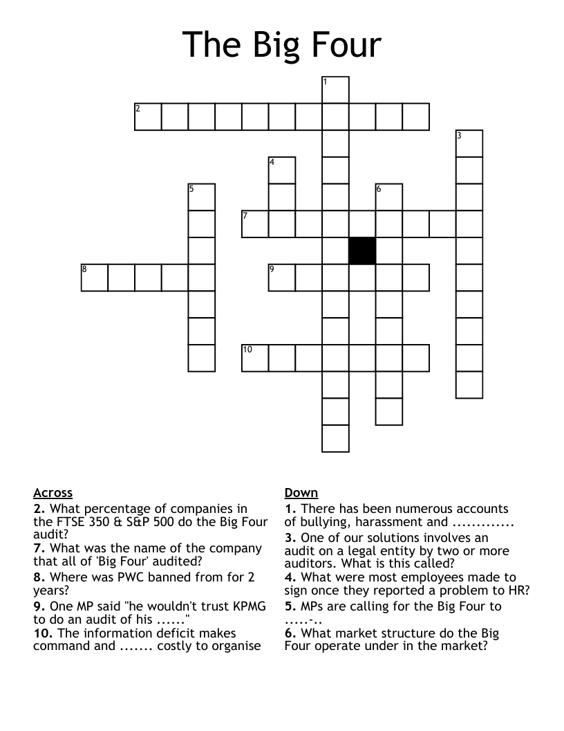 The Big Four Crossword