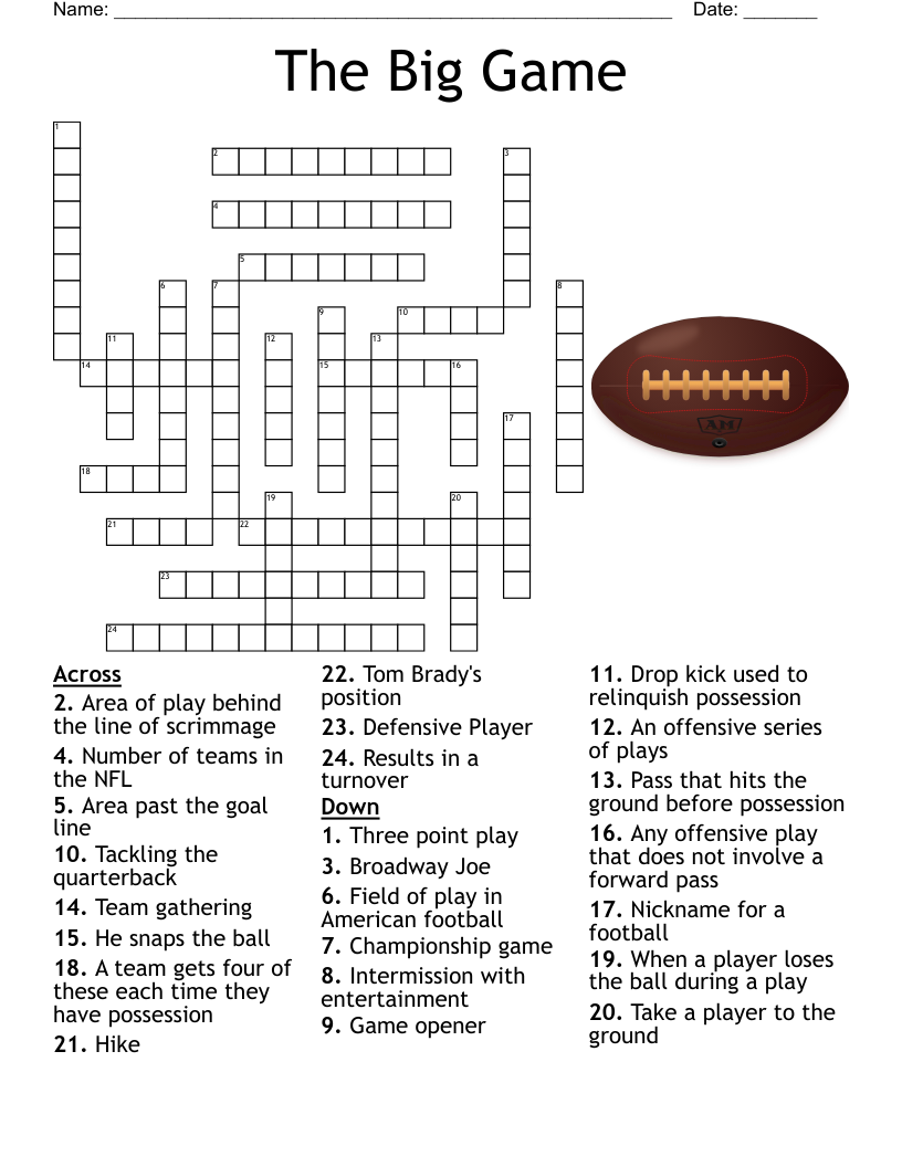 The Big Game Crossword
