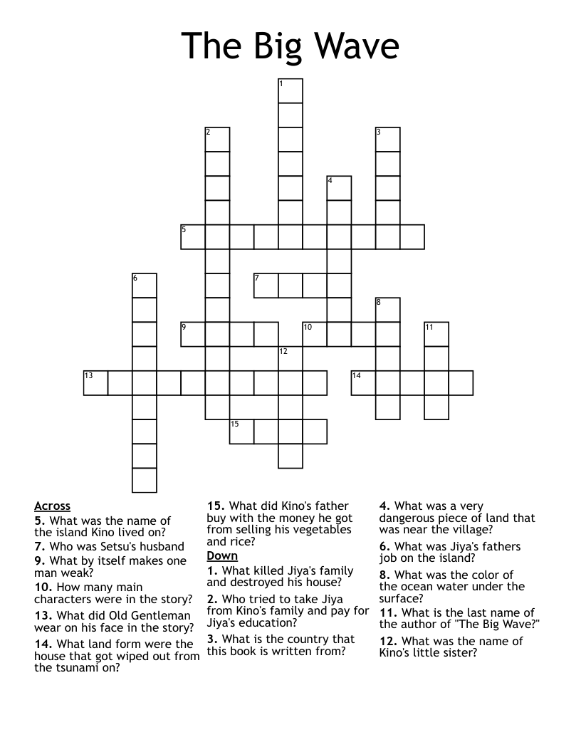 The Big Wave Crossword