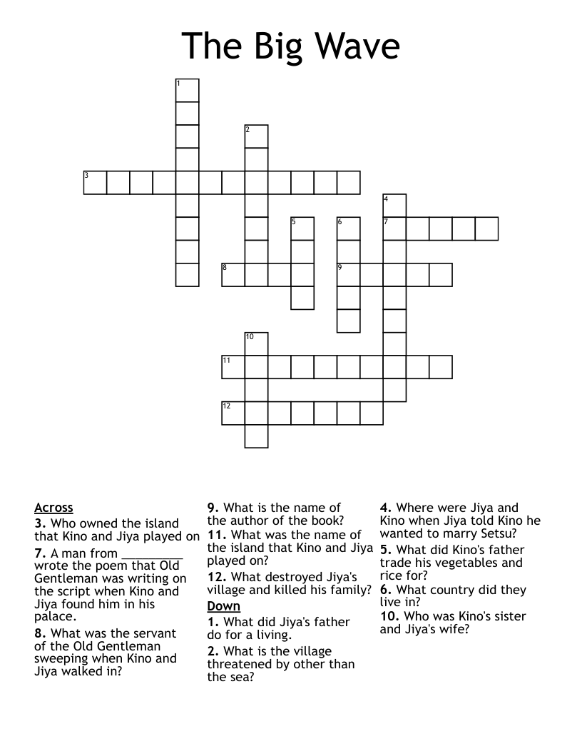 The Big Wave Crossword
