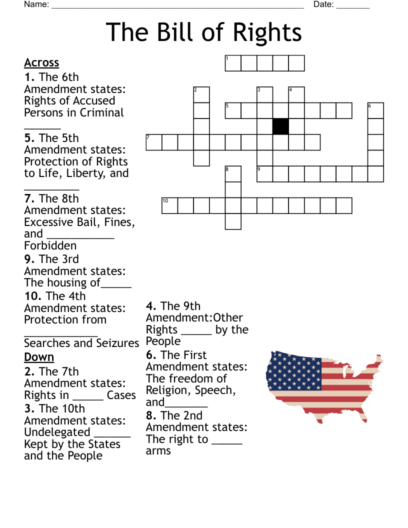 The Bill of Rights Crossword