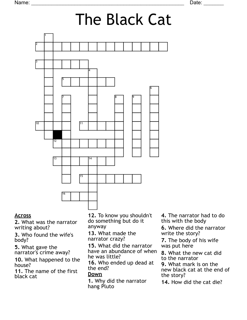 The Black Cat Crossword