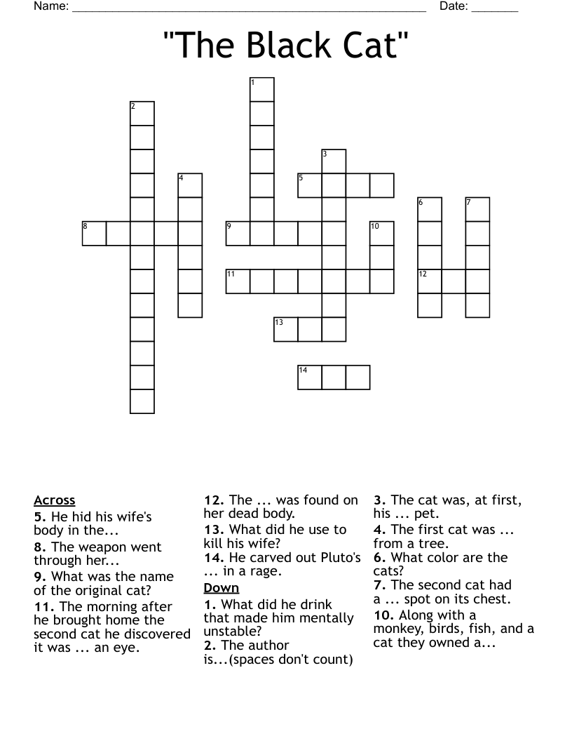 "The Black Cat" Crossword