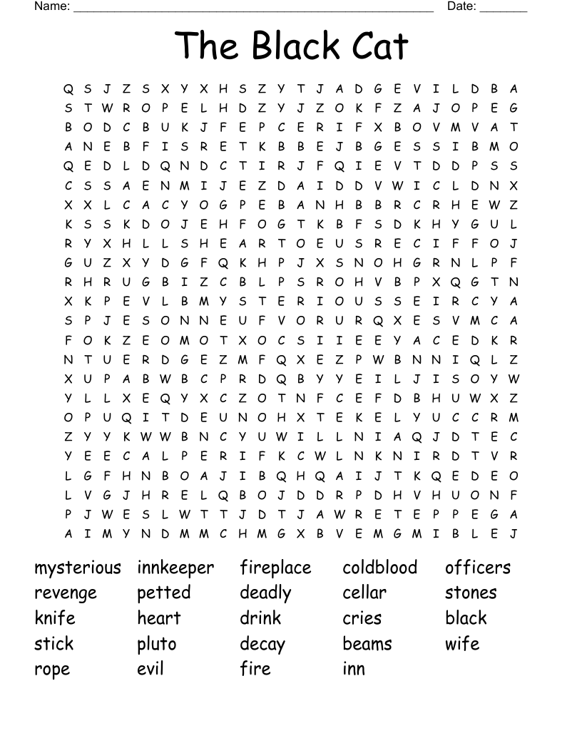 The Black Cat Word Search