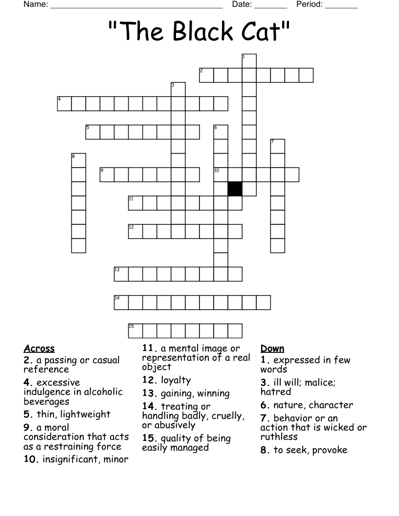 "The Black Cat" Crossword