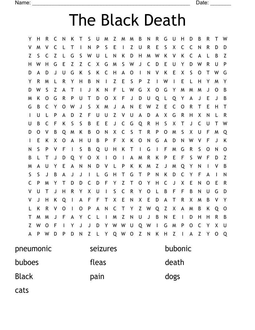 The Black Death Word Search