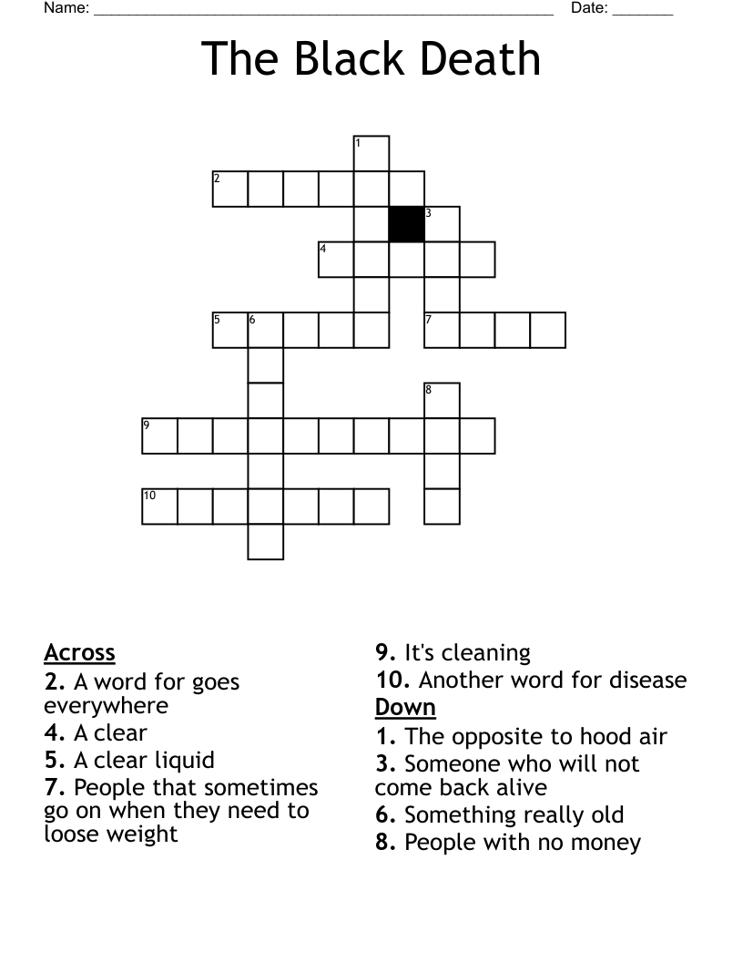 The Black Death Crossword