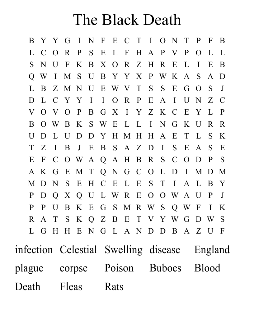 The Black Death Word Search