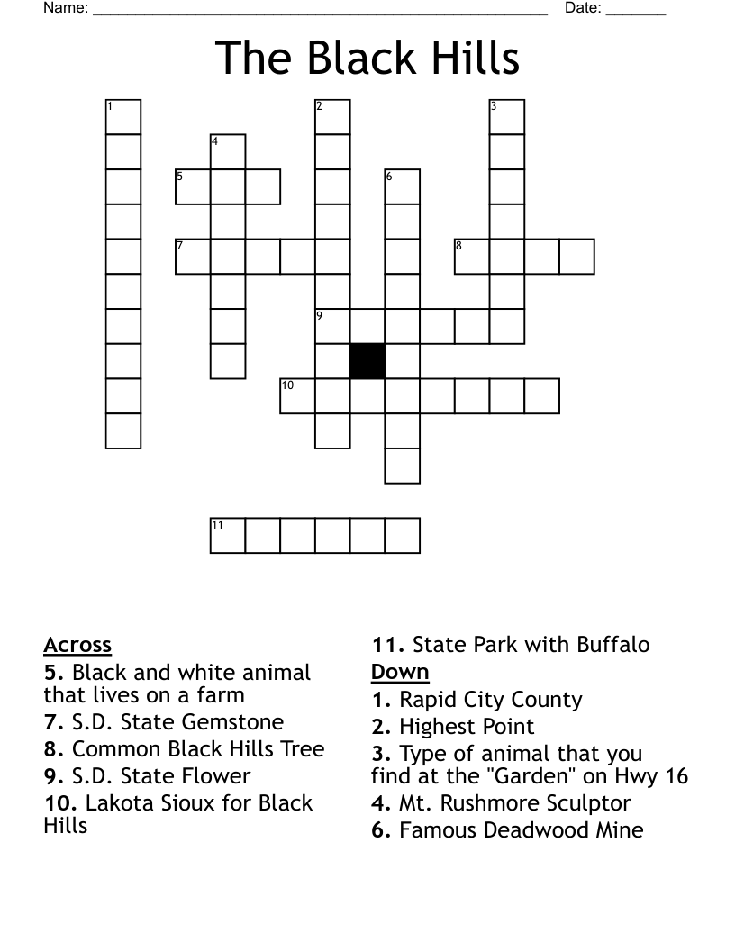 The Black Hills Crossword