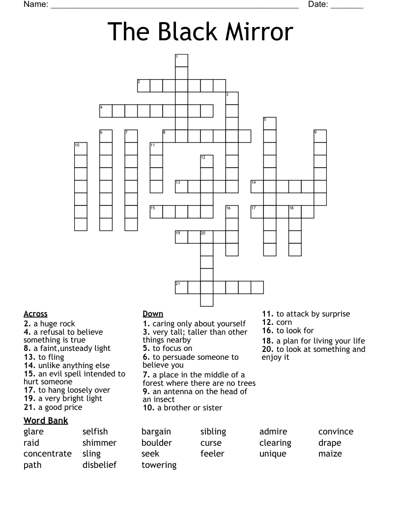 The Black Mirror Crossword