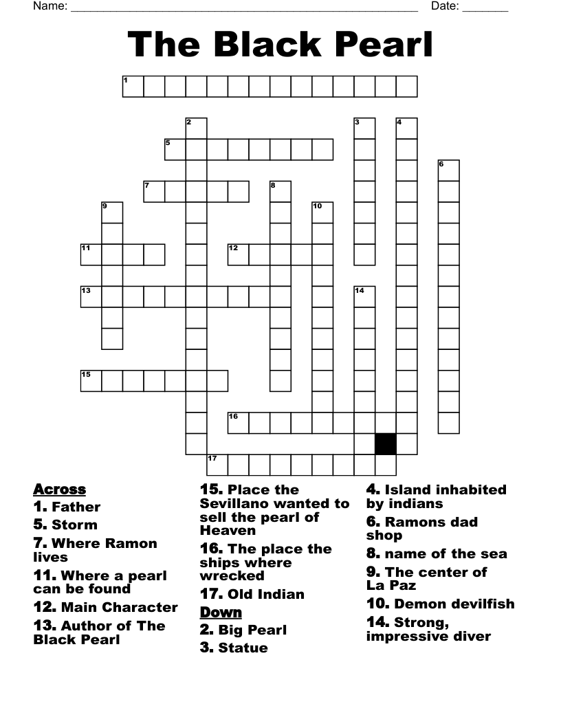 The Black Pearl Crossword