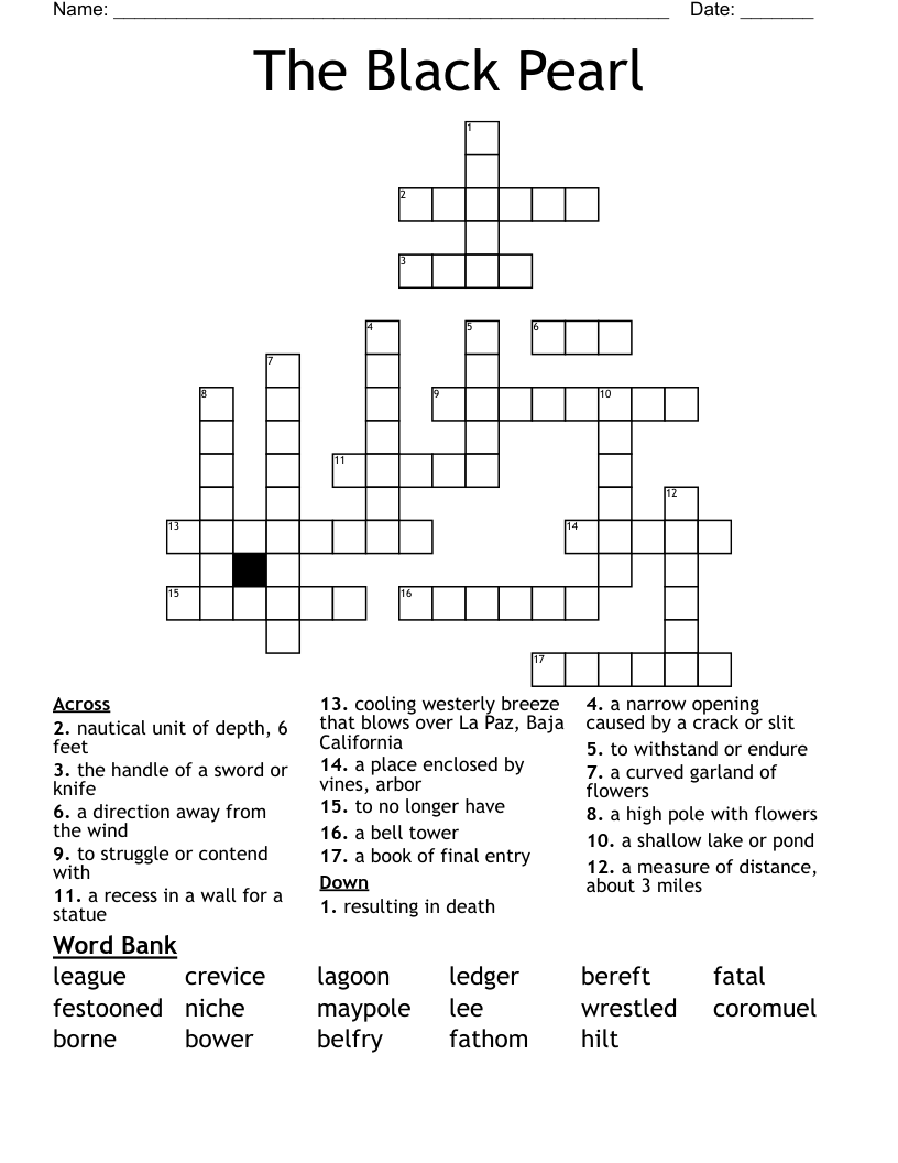 The Black Pearl Crossword