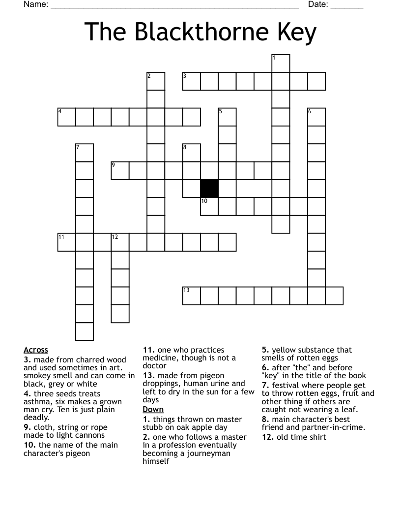 The Blackthorne Key Crossword