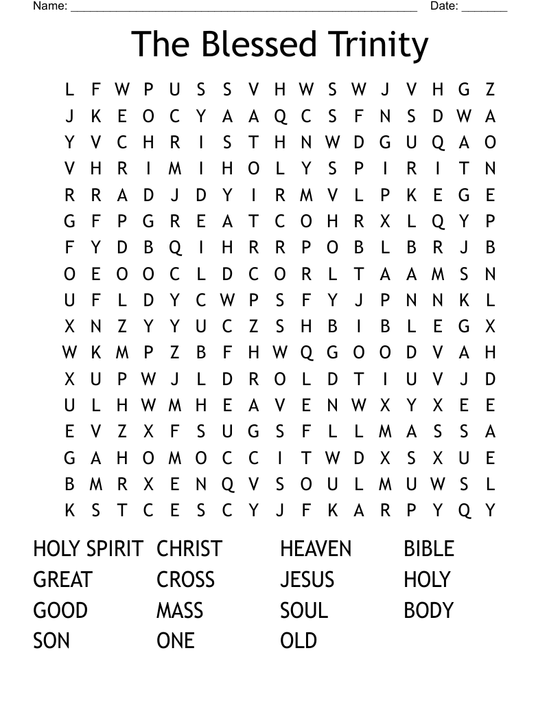The Blessed Trinity Word Search