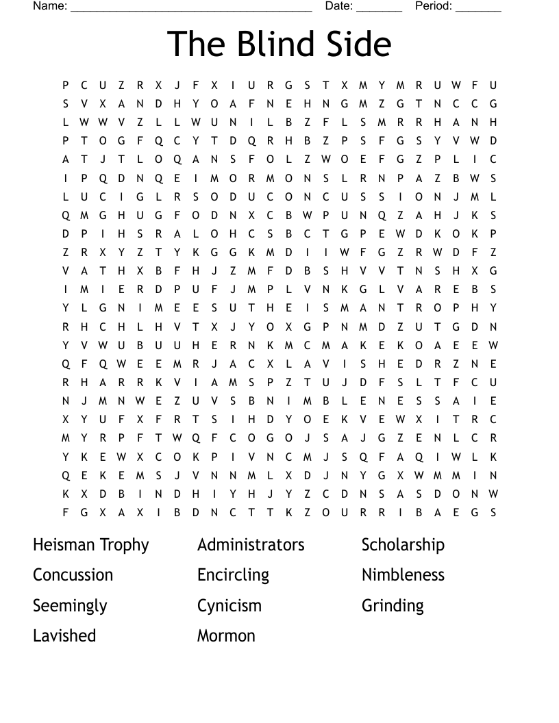 The Blind Side Word Search