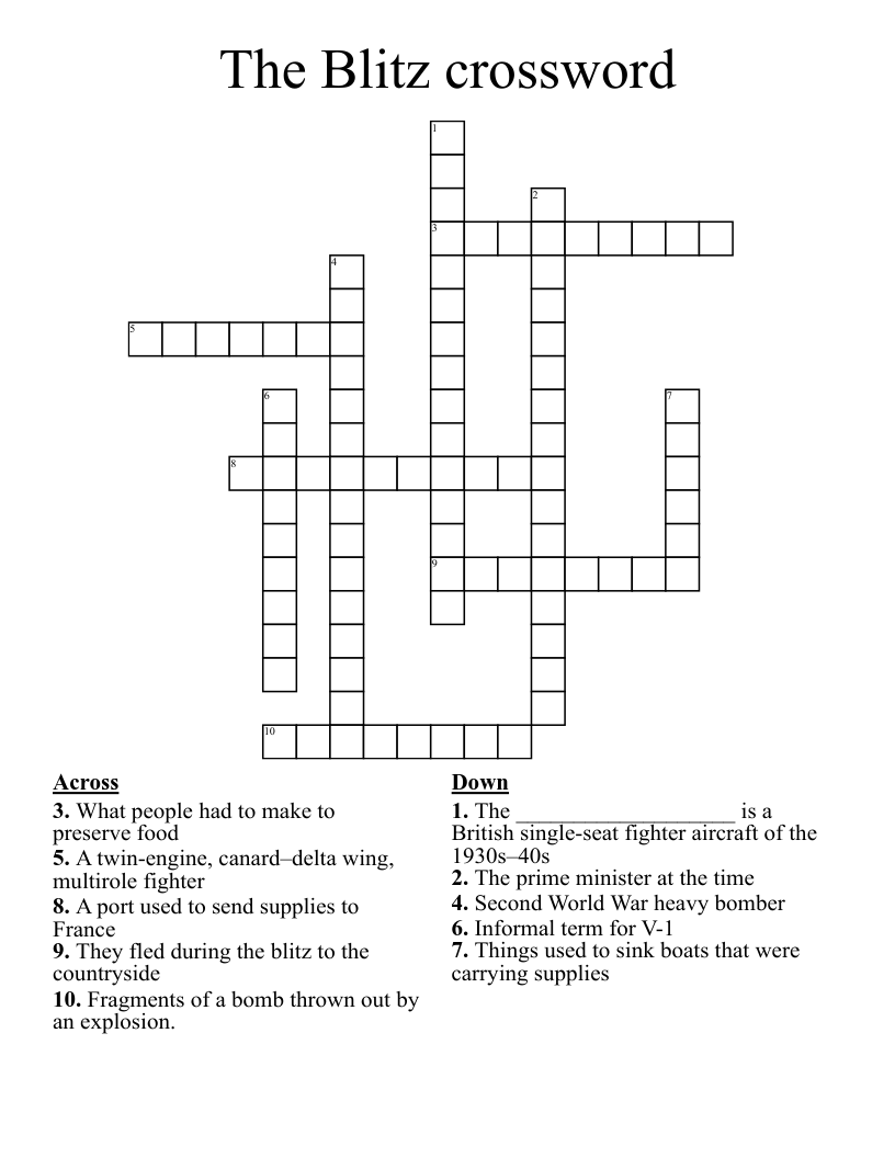 The Blitz crossword
