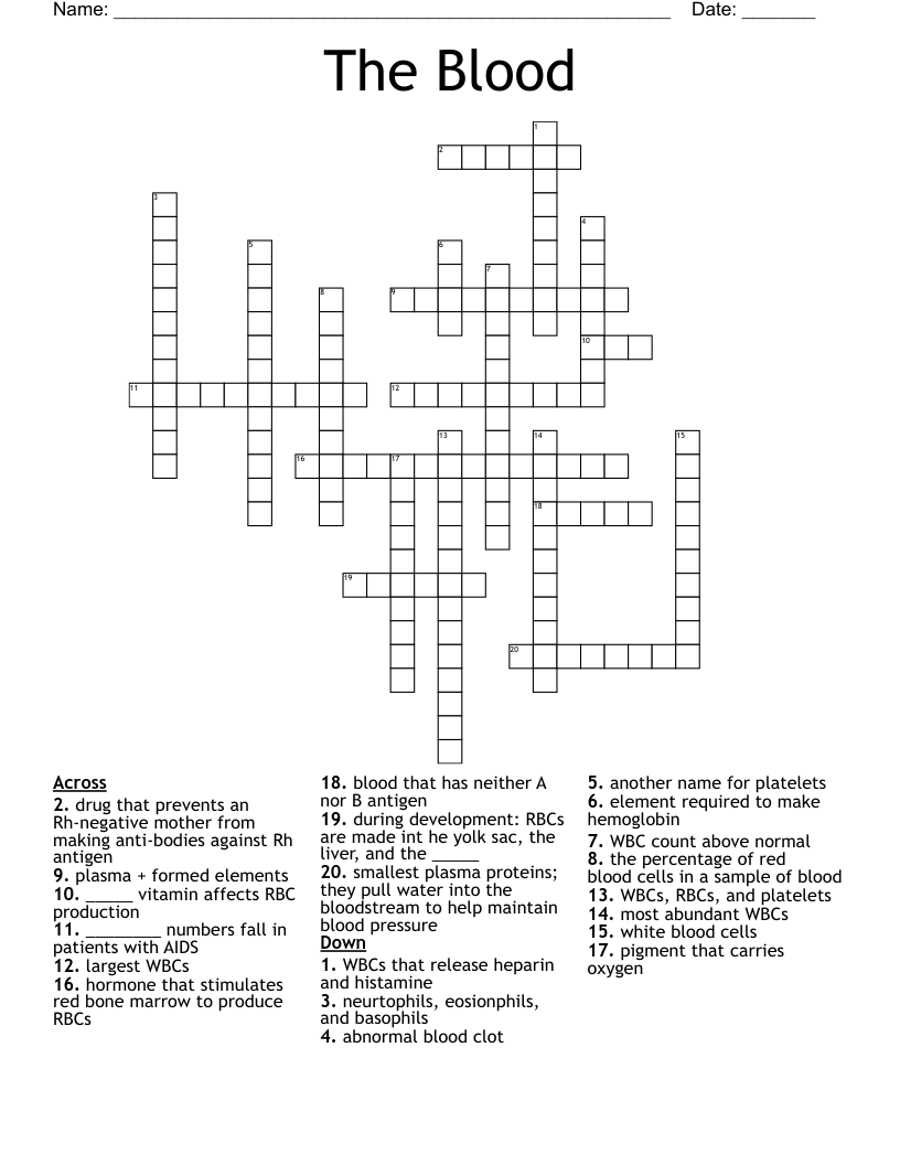 The Blood Crossword