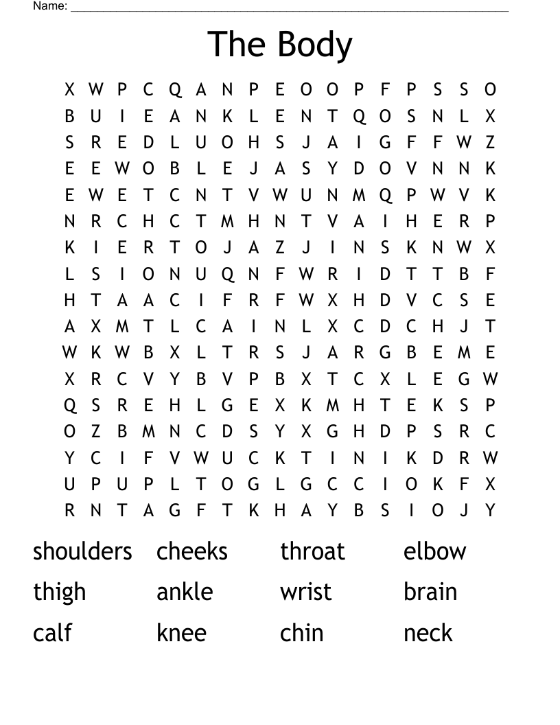 The Body Word Search