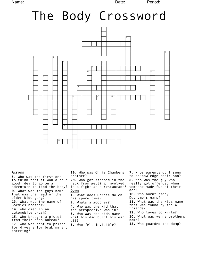 The Body Crossword