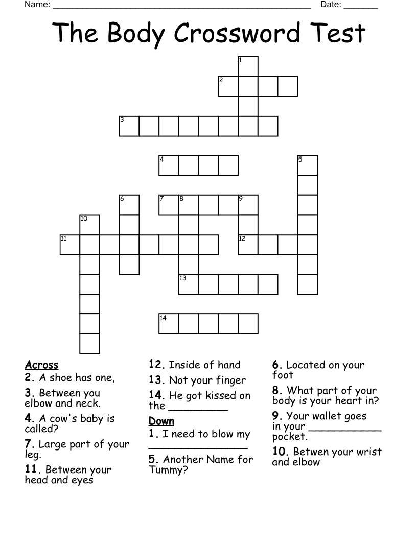 The Body Crossword Test