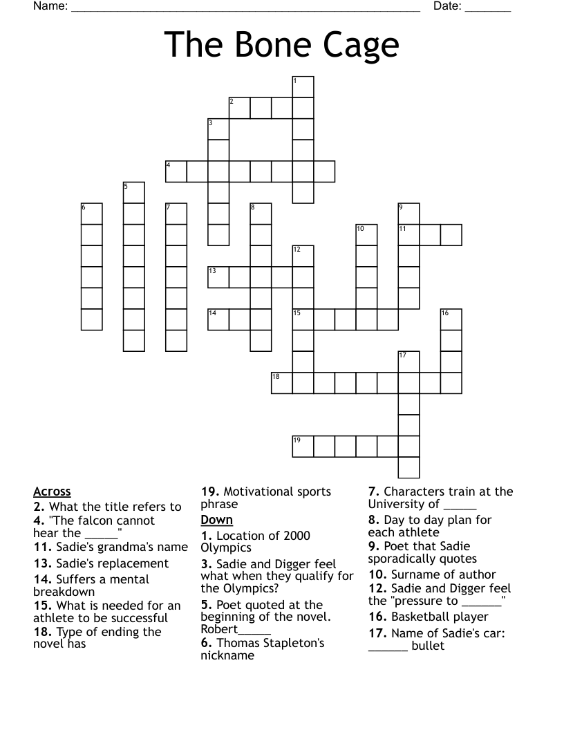 The Bone Cage Crossword