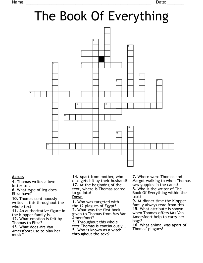The Book Of Everything Crossword