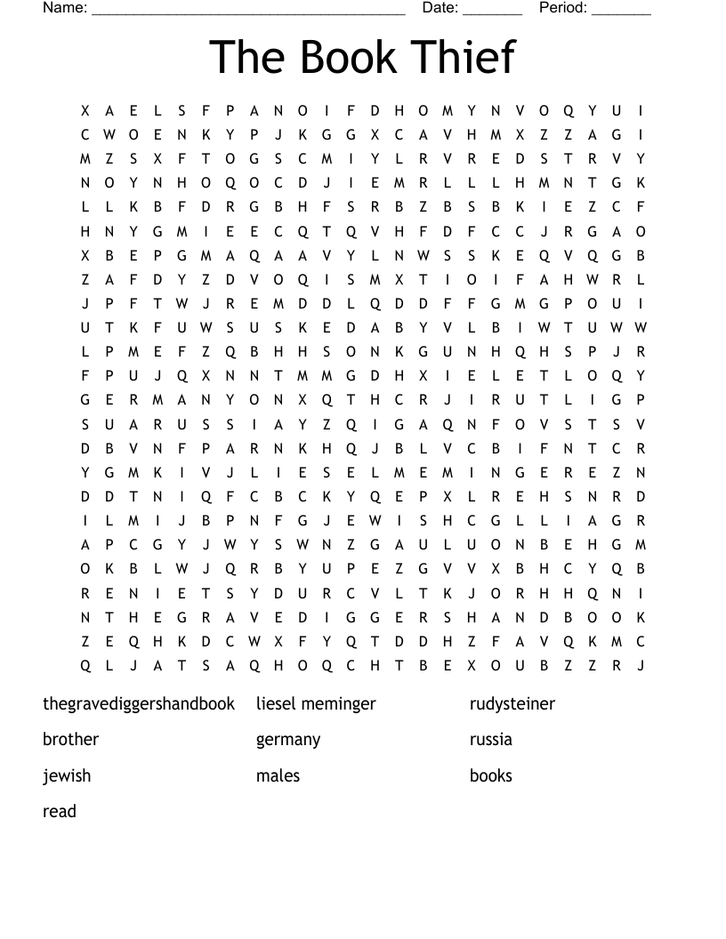 The Book Thief Word Search