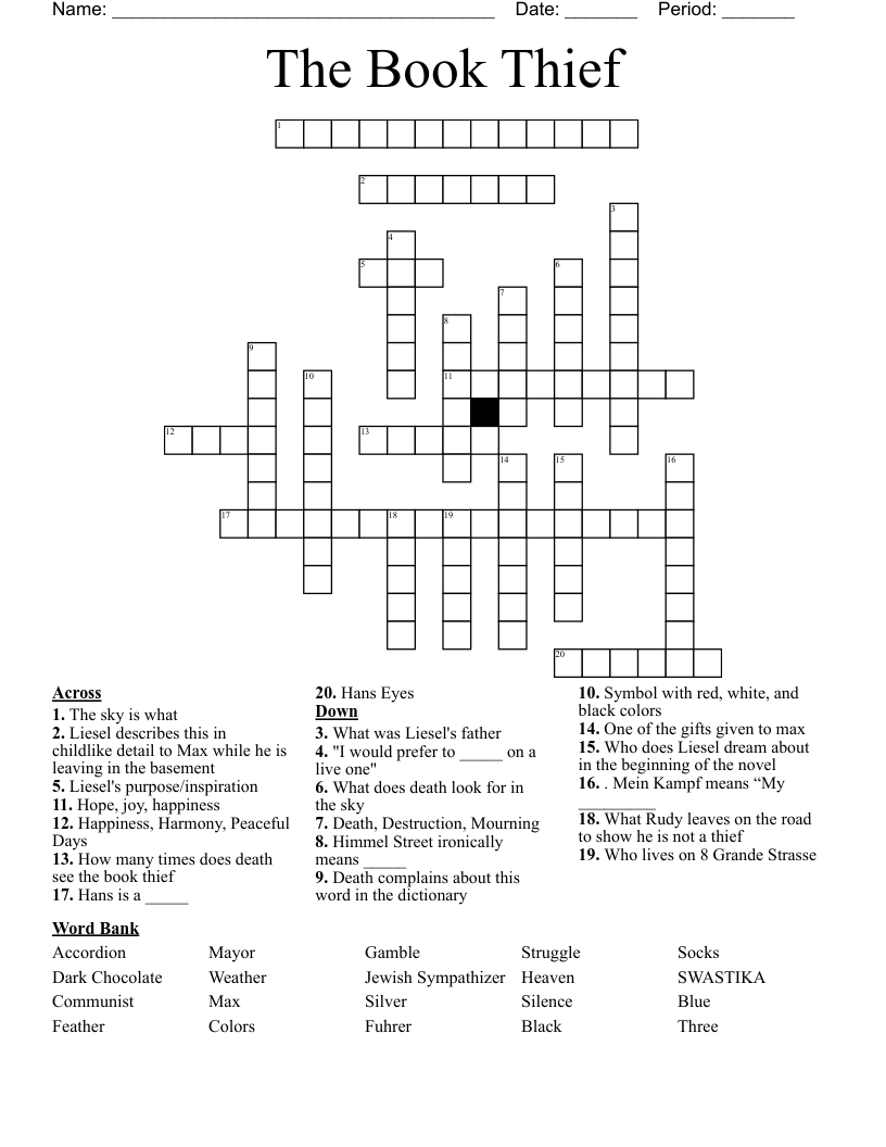 The Book Thief Crossword