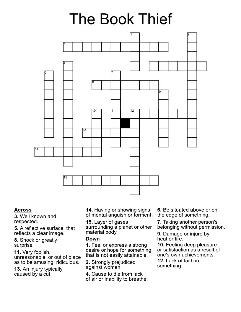 The Book Thief  Crossword