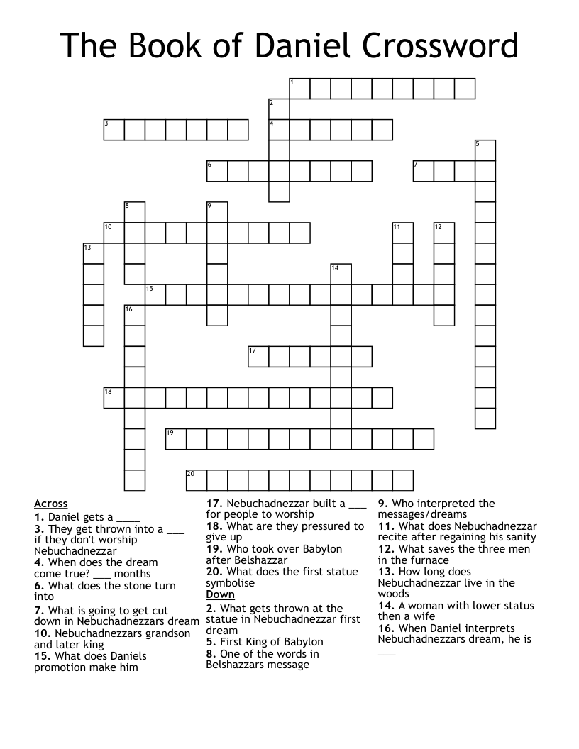 The Book of Daniel Crossword
