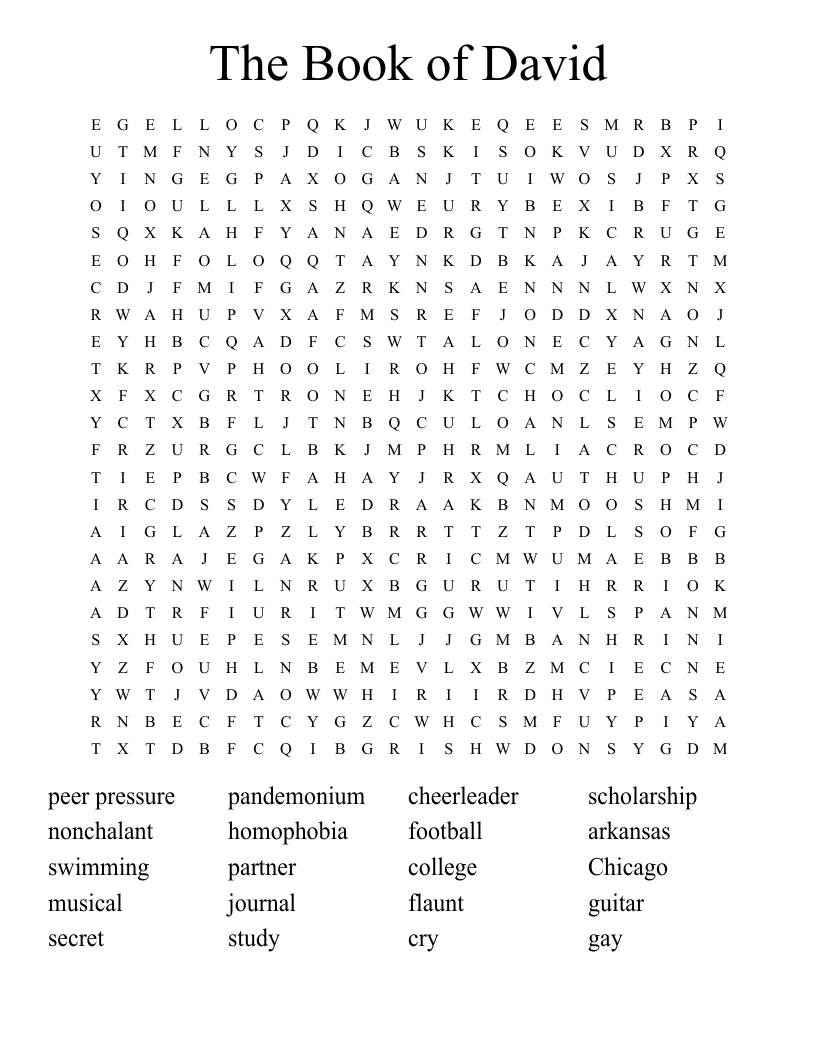 The Book of David Word Search