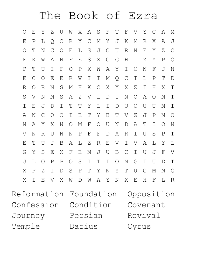 The Book of Ezra Word Search
