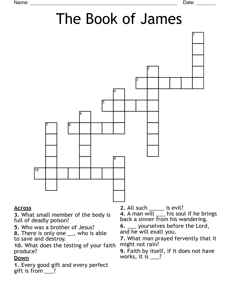 The Book of James Crossword