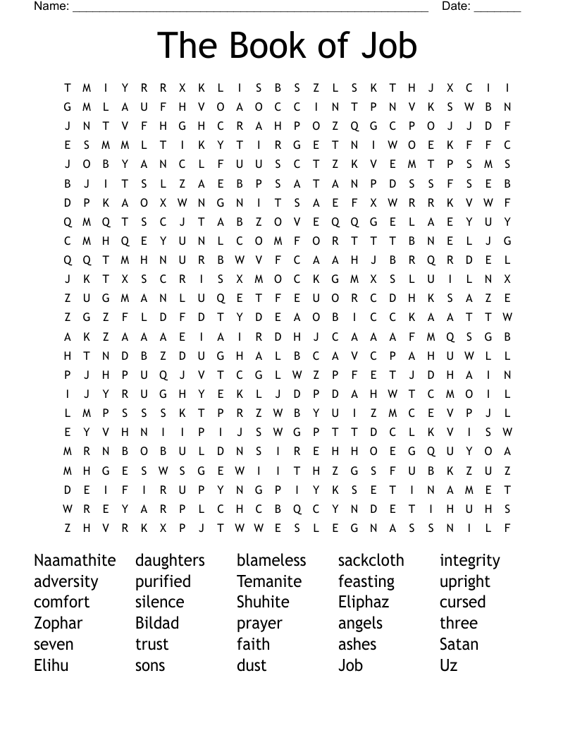 The Book of Job Word Search