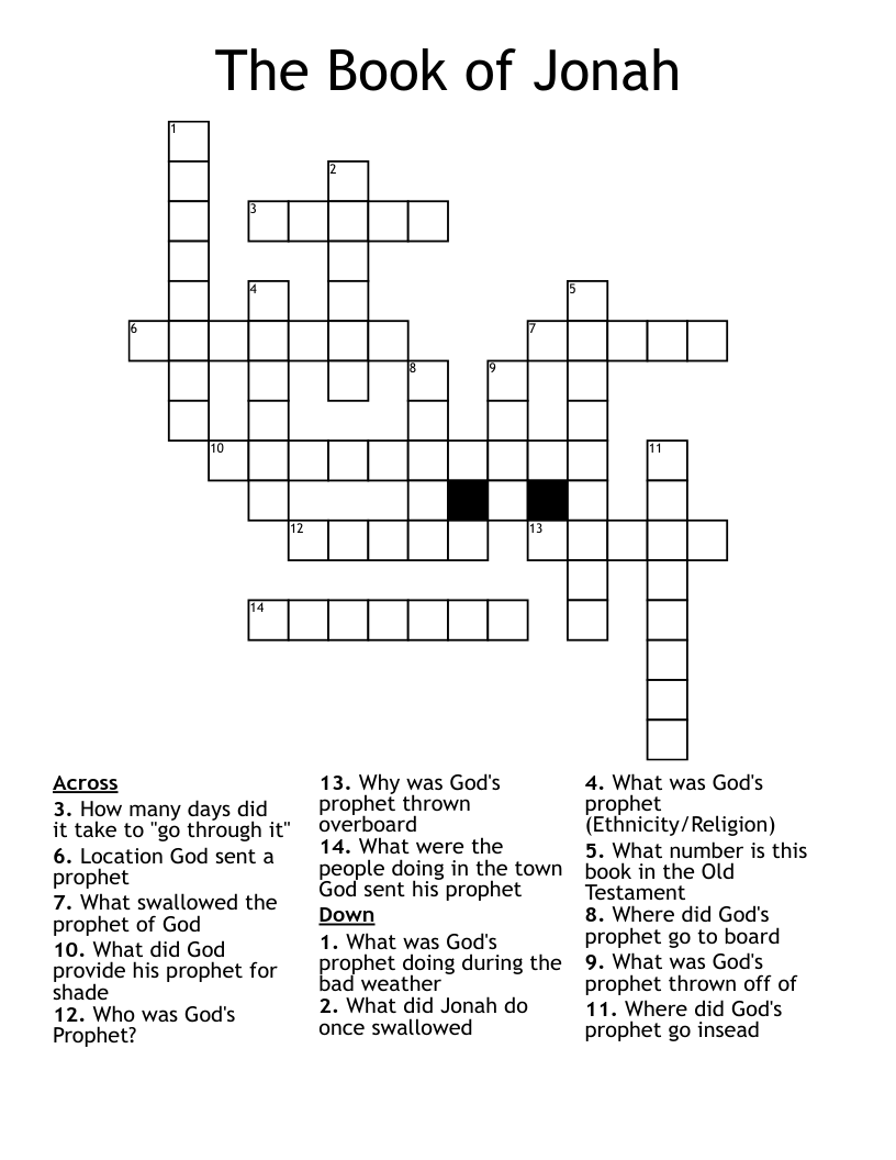 The Book of Jonah Crossword