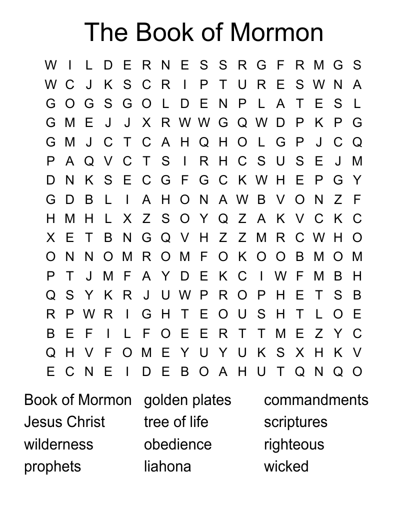 The Book of Mormon Word Search