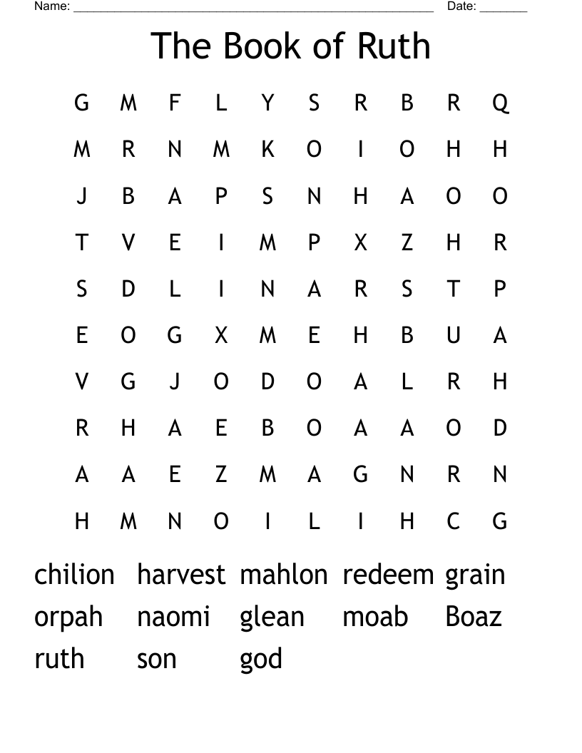 The Book of Ruth Word Search