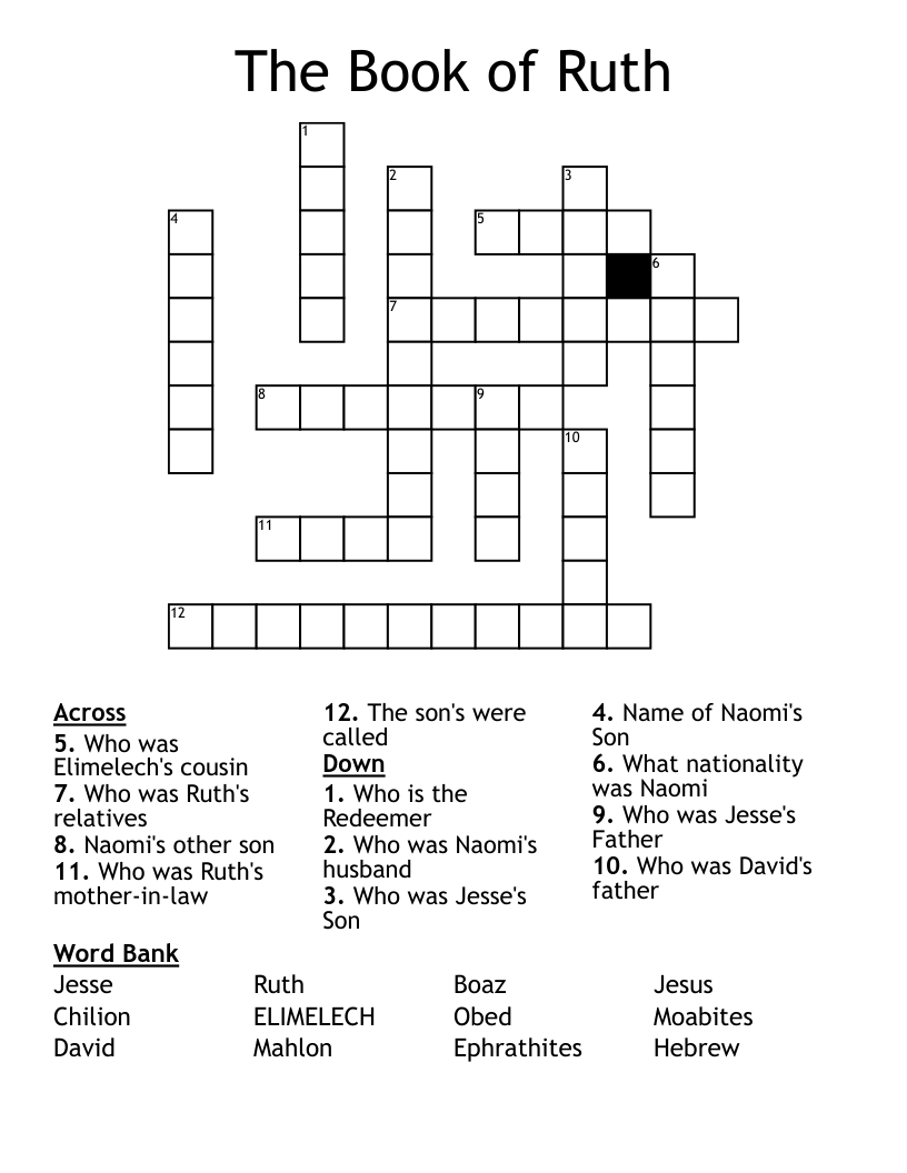 The Book of Ruth Crossword