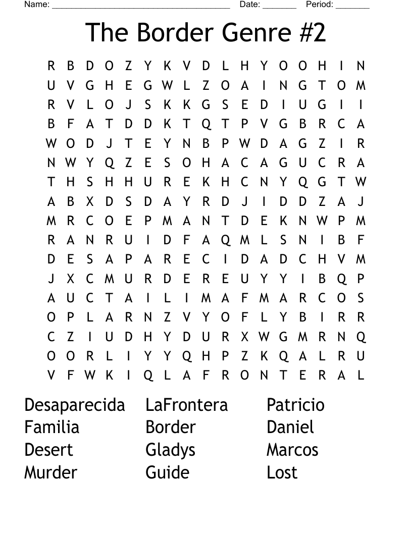 The Border Genre #2 Word Search