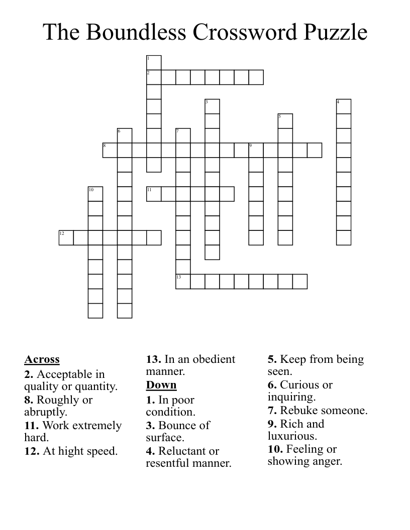 The Boundless Crossword Puzzle