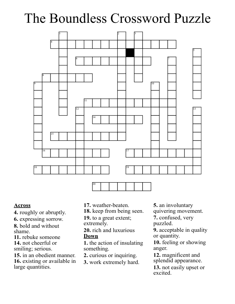 The Boundless Crossword Puzzle