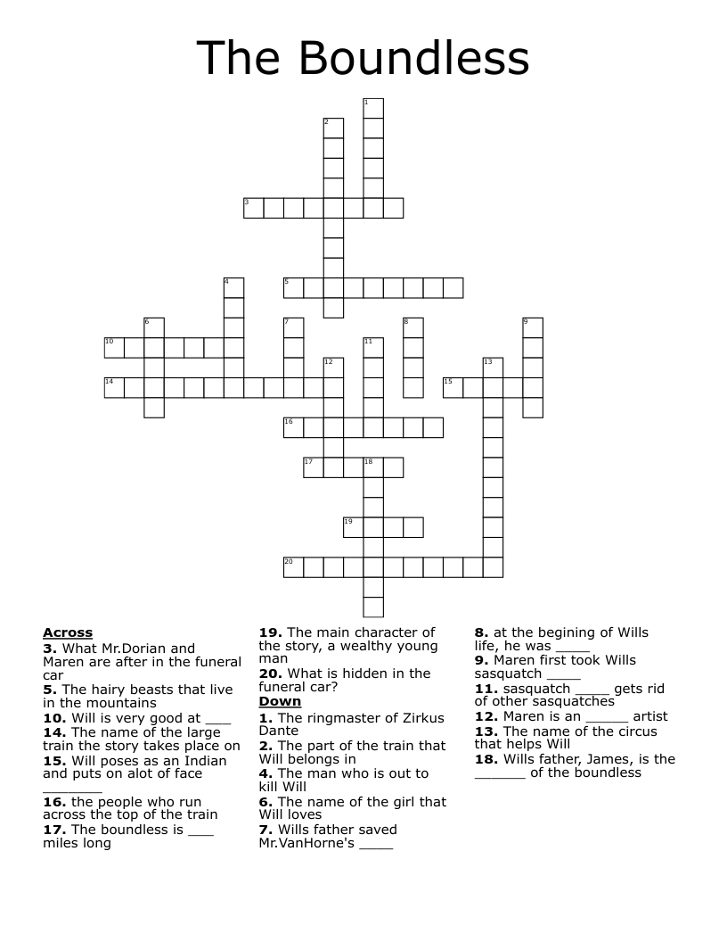 The Boundless  Crossword