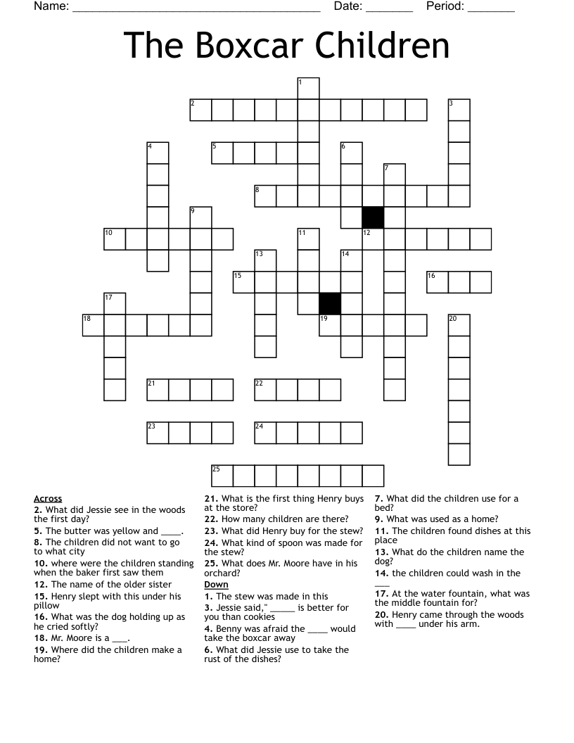 The Boxcar Children Crossword