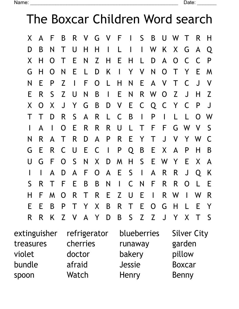 The Boxcar Children  Word search