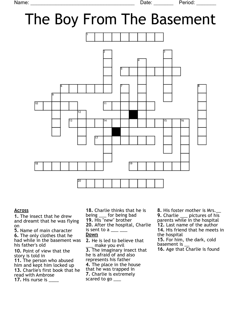 The Boy From The Basement Crossword