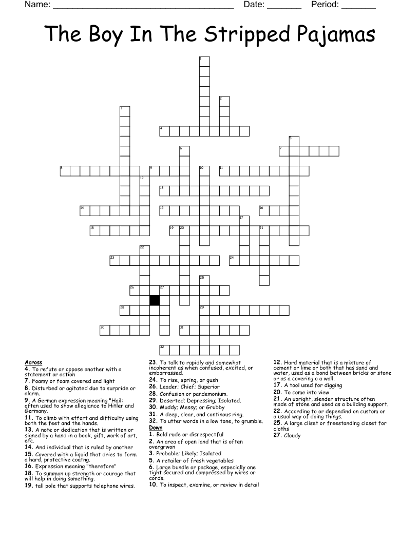 The Boy In The Stripped Pajamas Crossword