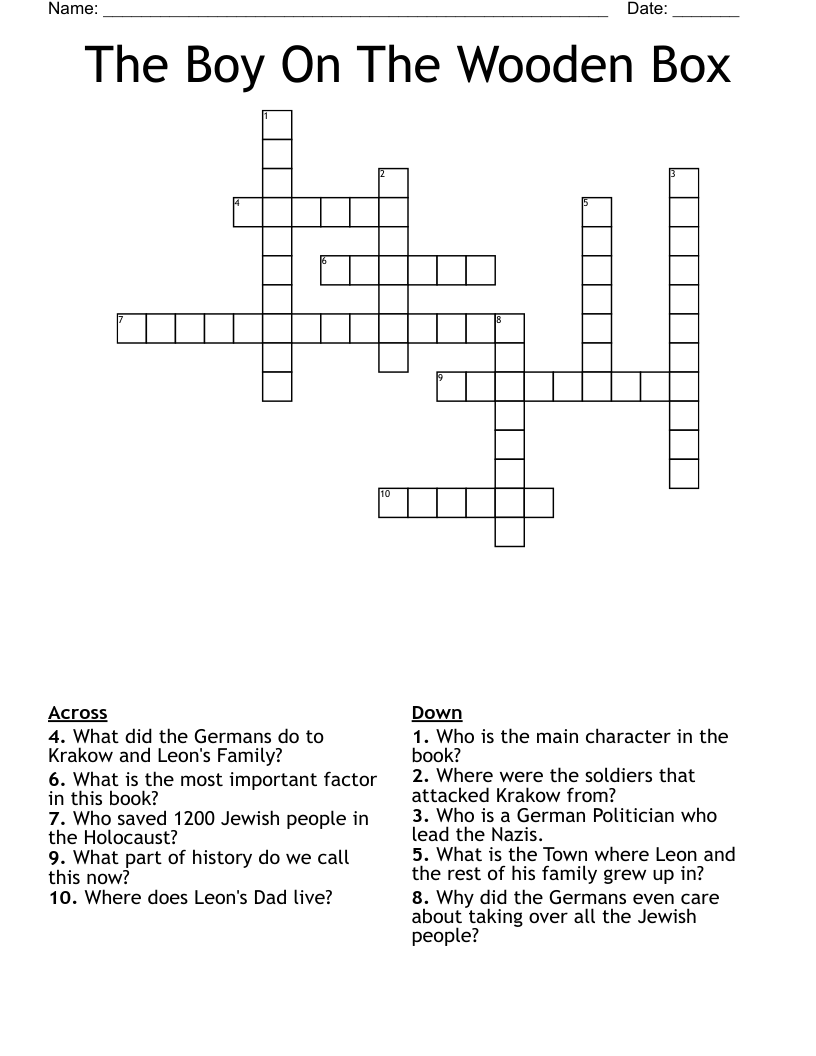 The Boy On The Wooden Box Crossword