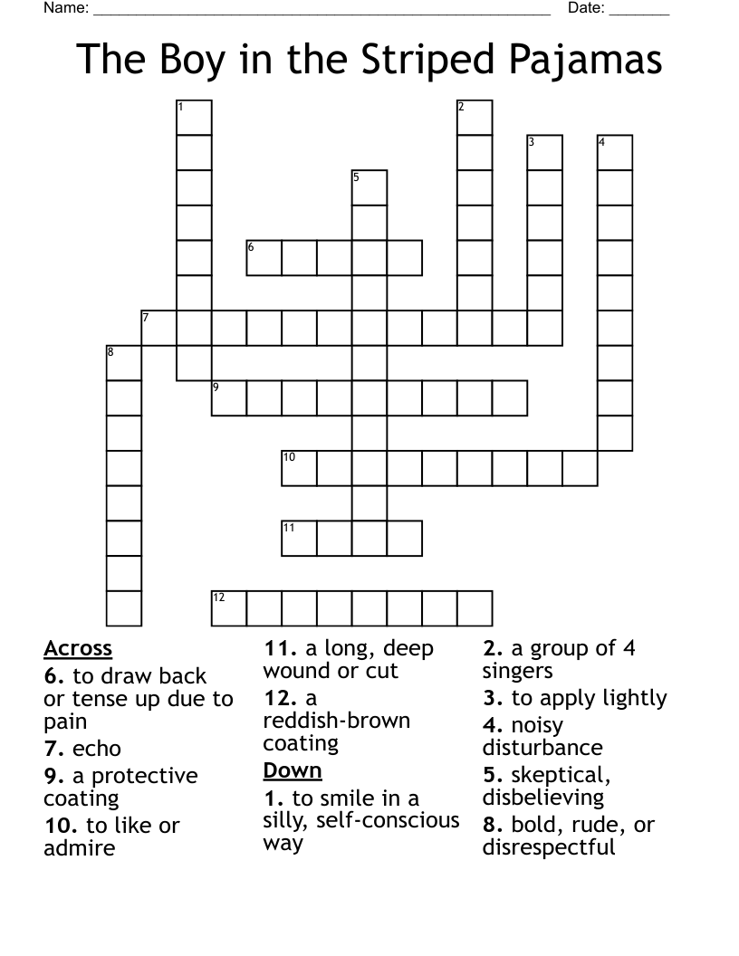 The Boy in the Striped Pajamas Crossword