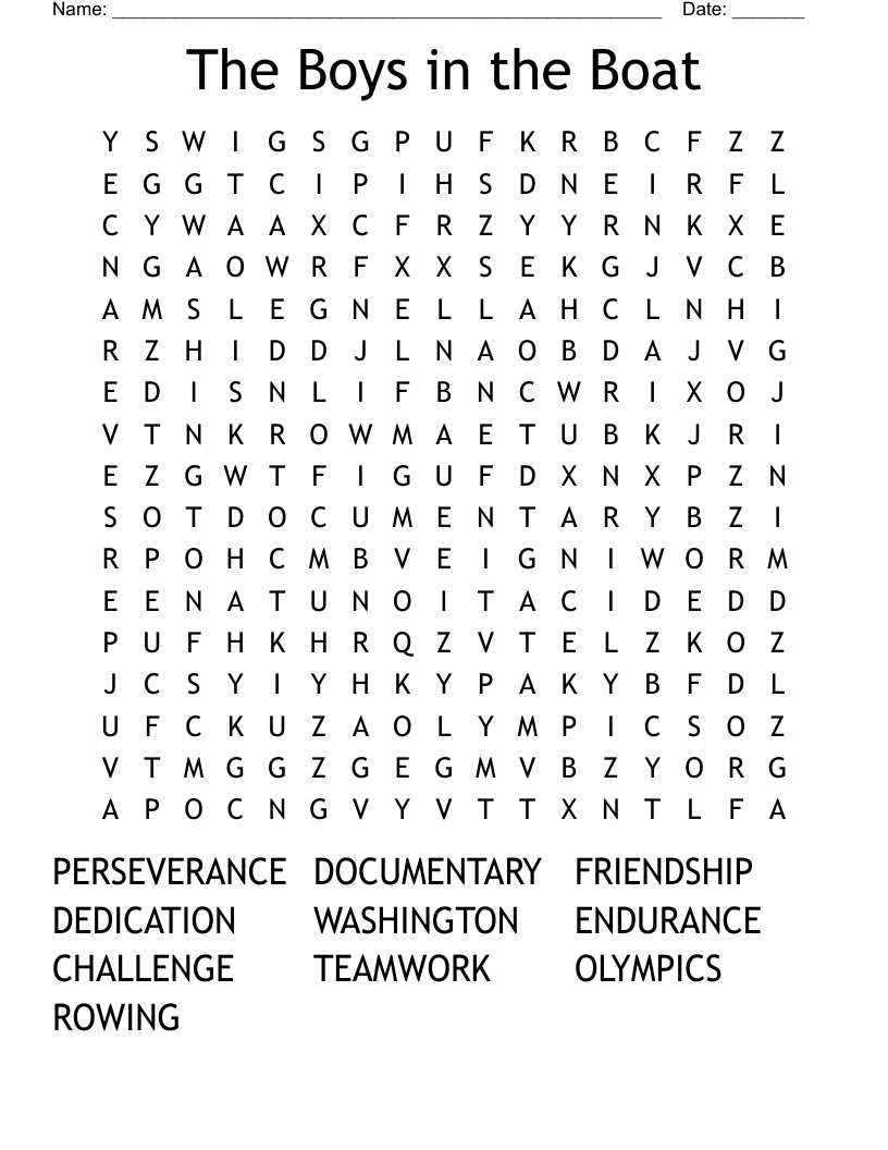 The Boys in the Boat Word Search