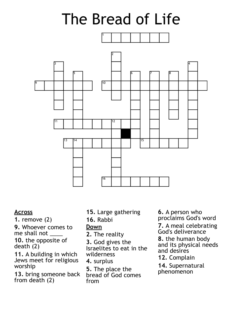 The Bread of Life Crossword